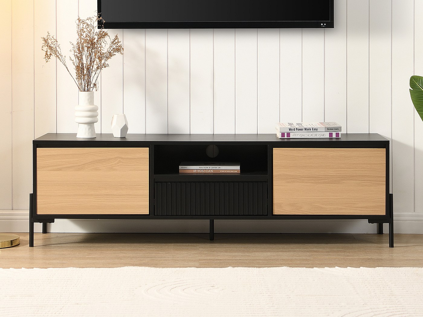 TV meubel Jasmin mango met 2 deuren -150 cm - Gratis thuisbezorgd