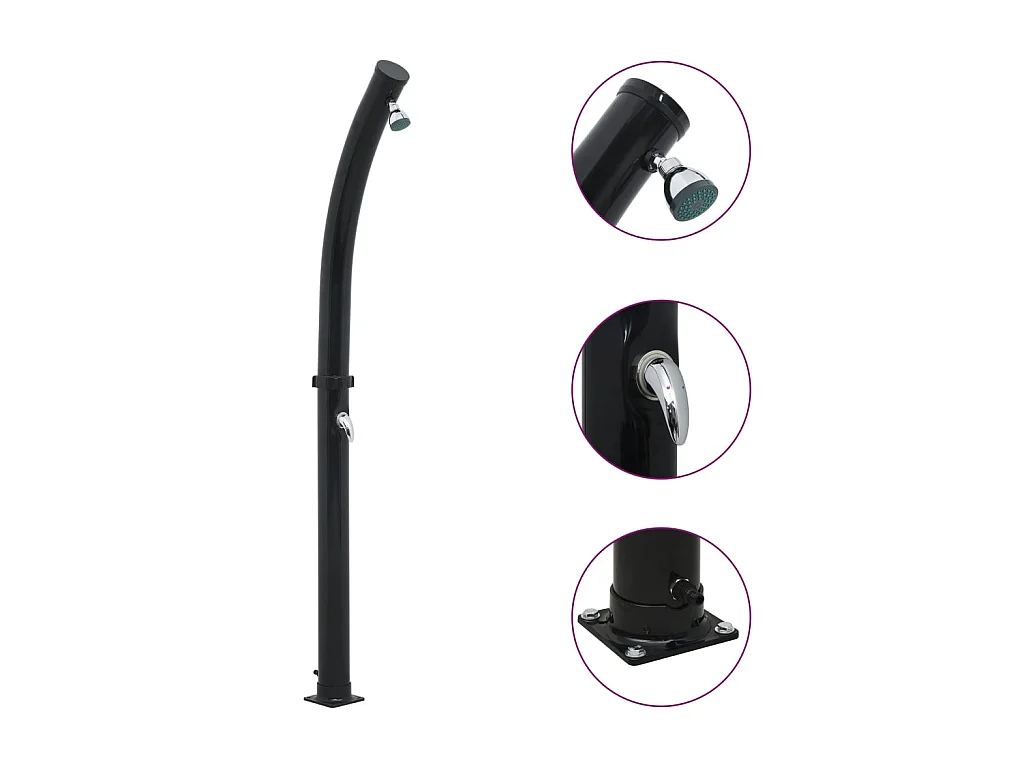Douche solaire Noir 214 cm 20 L WVGQ9154