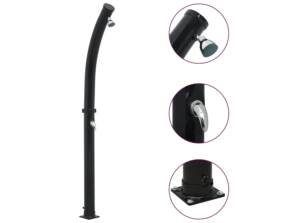 Douche solaire Noir 214 cm 20 L WVGQ9154