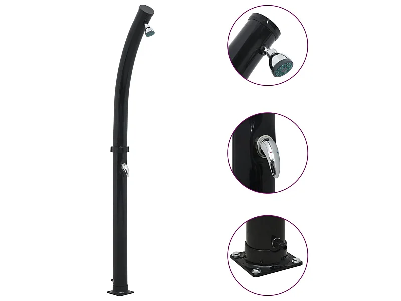 Ducha solar negra 214 cm 20 L ES811998