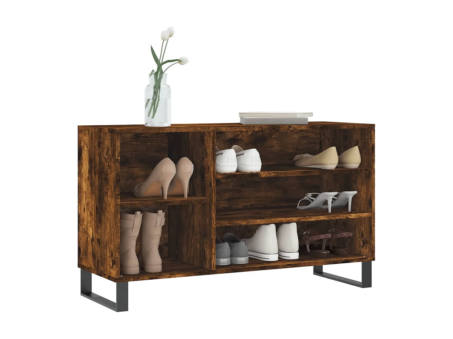 Meuble à chaussures Chêne fumé 102x36x60 cm Bois d'ingénierie WVGQ5582