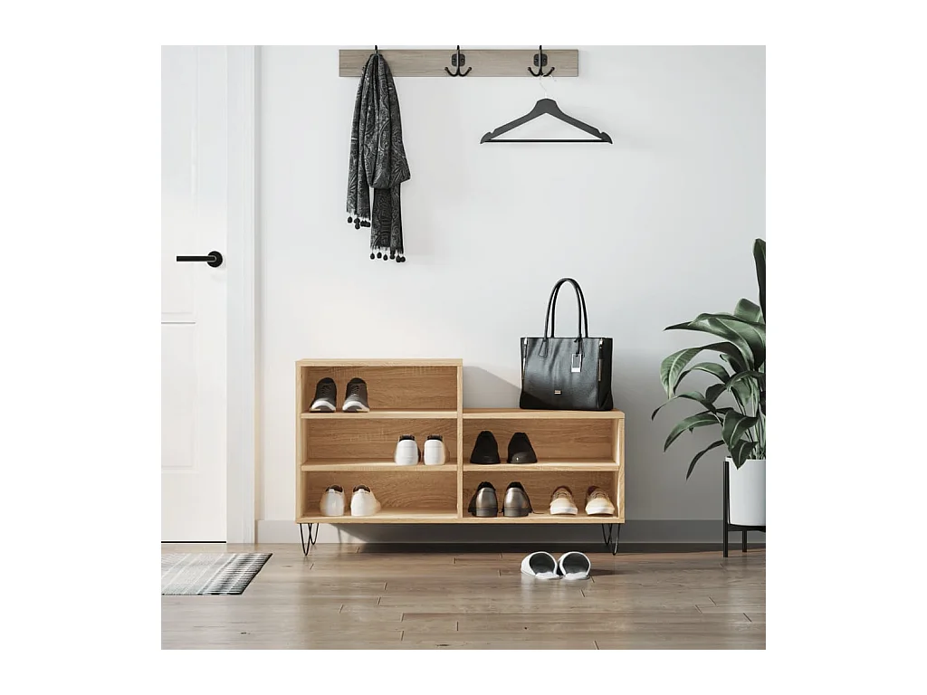 Meuble à chaussures Chêne sonoma 102x36x60cm Bois d'ingénierie WVGQ5233