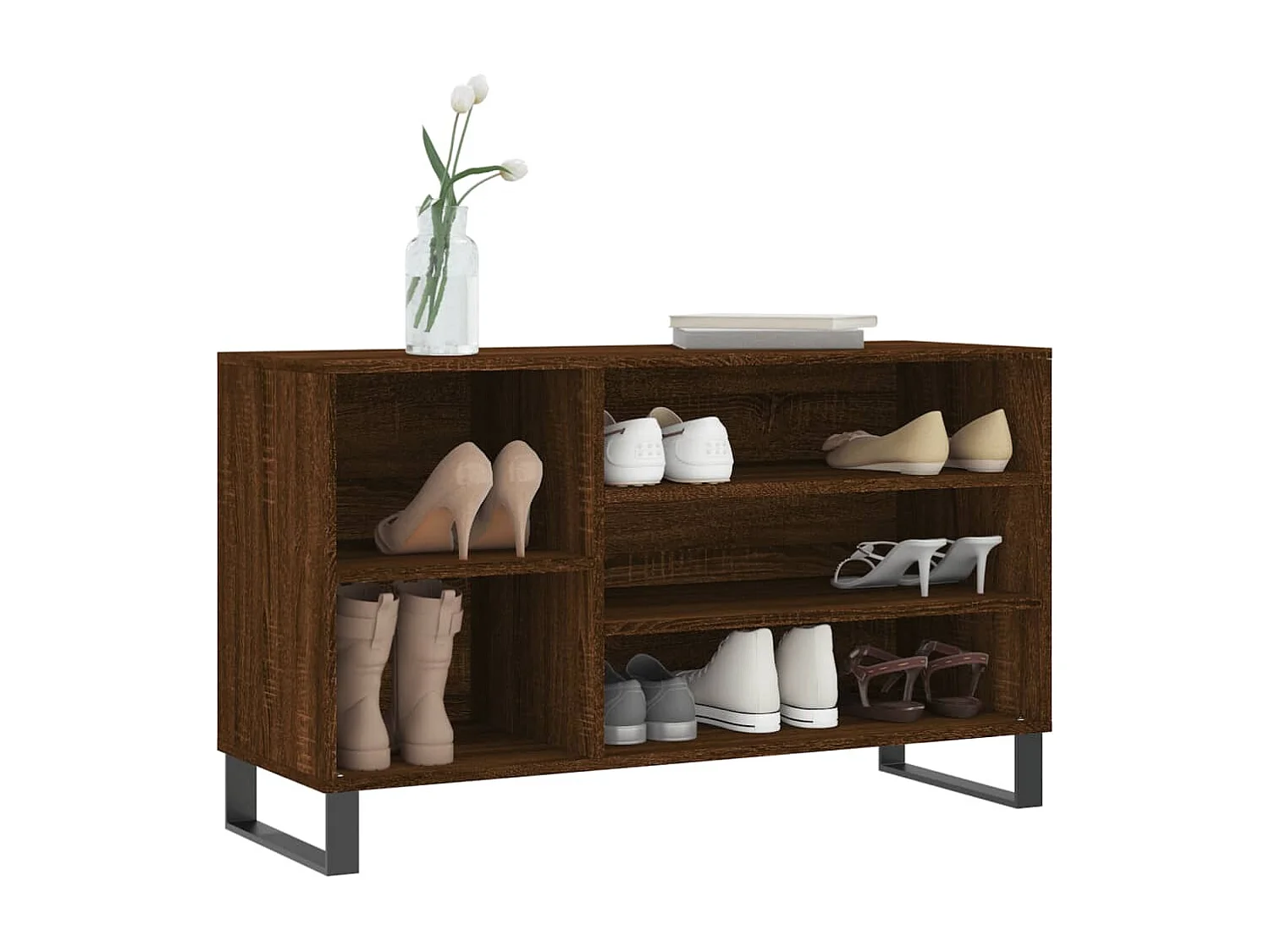 Meuble à chaussures Chêne marron 102x36x60cm Bois d'ingénierie WVGQ8280
