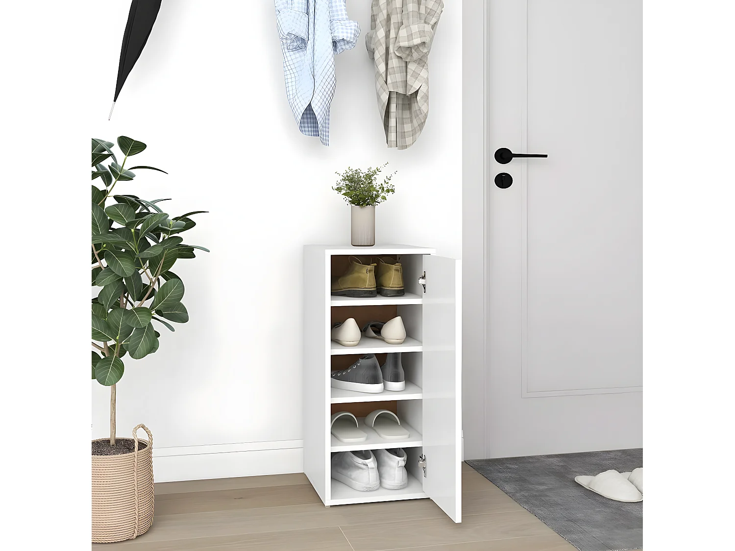 Schuhschrank Schuhregal Weiß 32x35x70 cm Holzwerkstoff -gkd49711