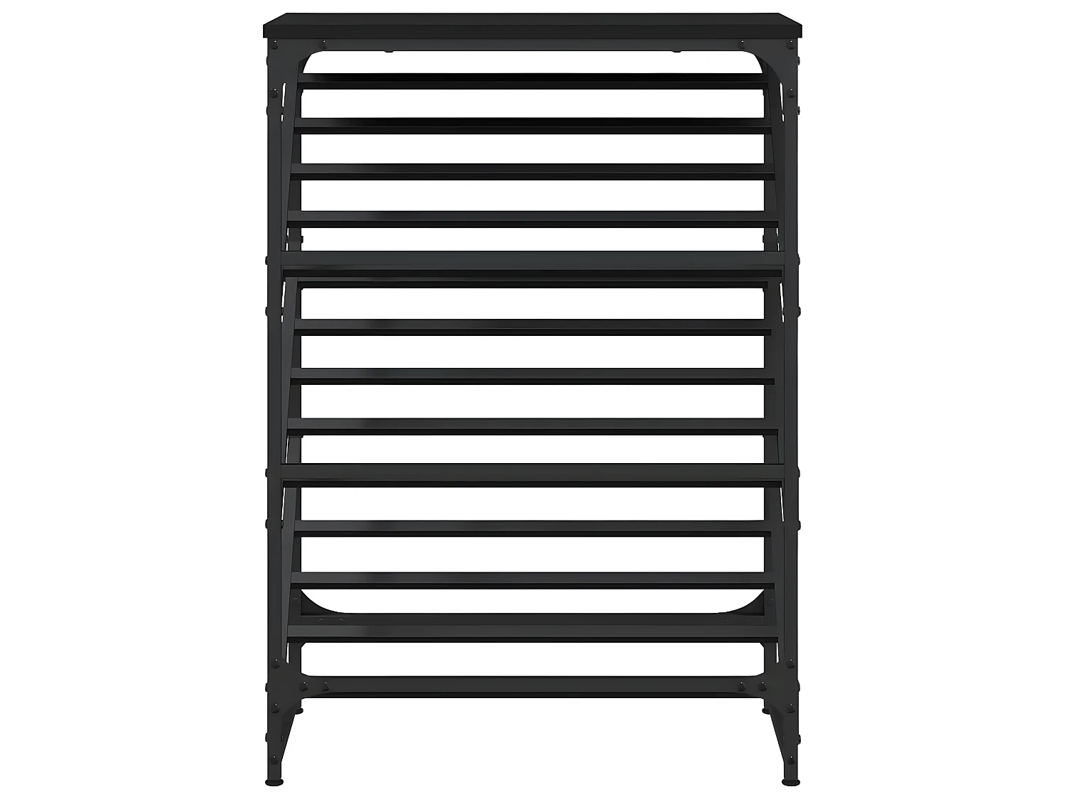 Schoenenrek 60x30x85 cm bewerkt hout zwart NL715146