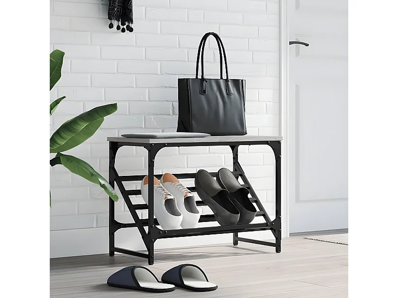 Meuble à chaussures sonoma gris 60x30x45 cm bois d'ingénierie WVGQ3849