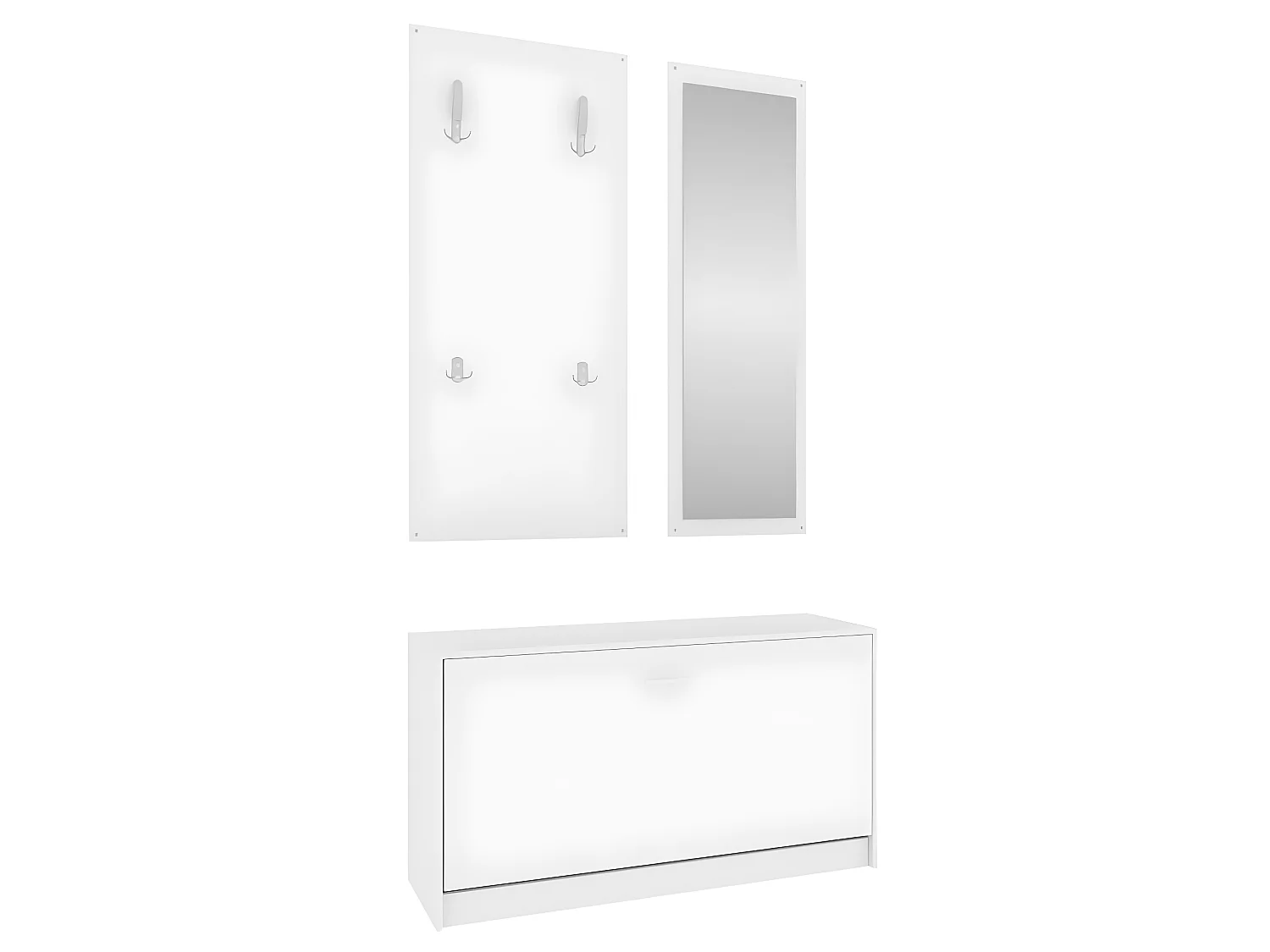 Meubles à chaussures 3-en-1 Blanc Bois d'ingénierie WVGQ6170