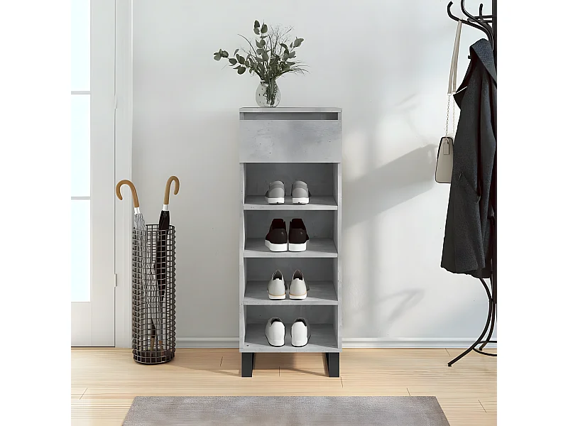 Meuble à chaussures Gris béton 40x36x105 cm Bois d'ingénierie WVGQ5742