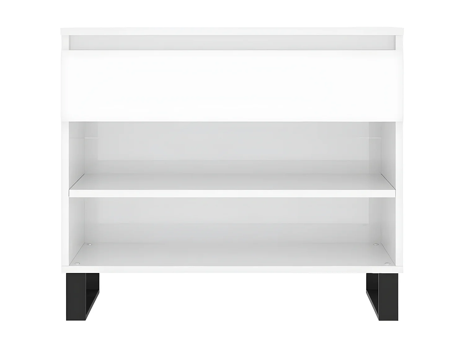 Meuble à chaussure Blanc brillant 70x36x60 cm Bois ingénierie WVGQ9468