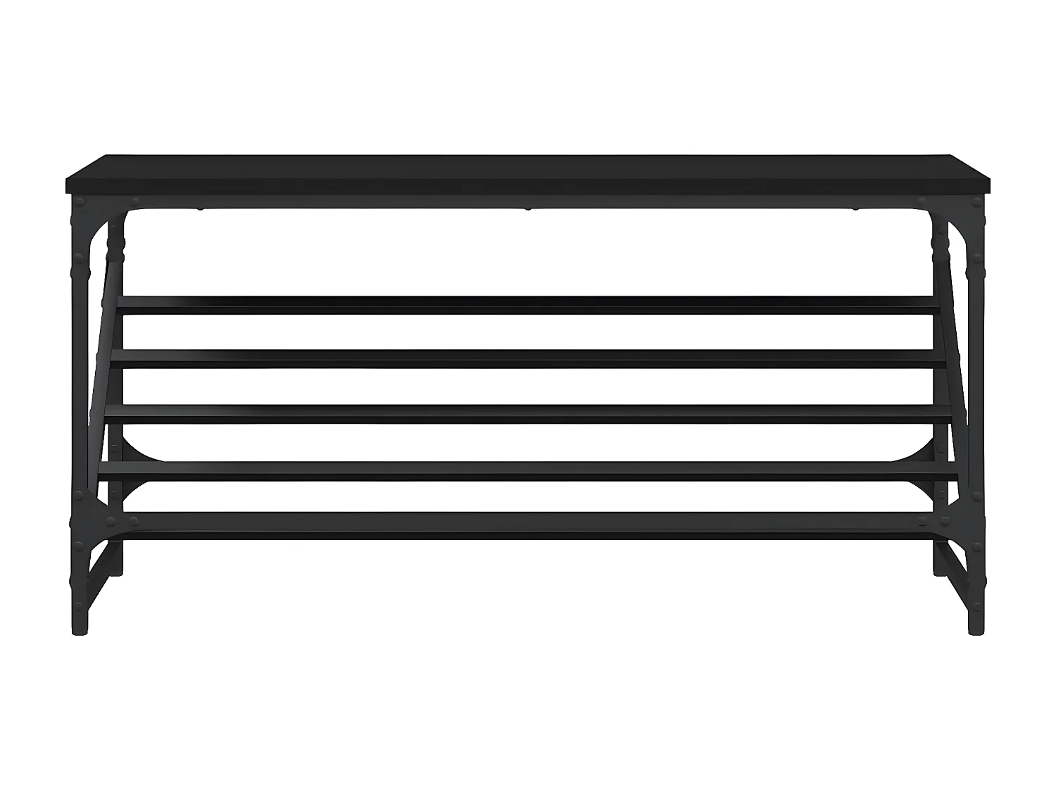 Schoenenrek 90x30x45 cm bewerkt hout zwart NL321213