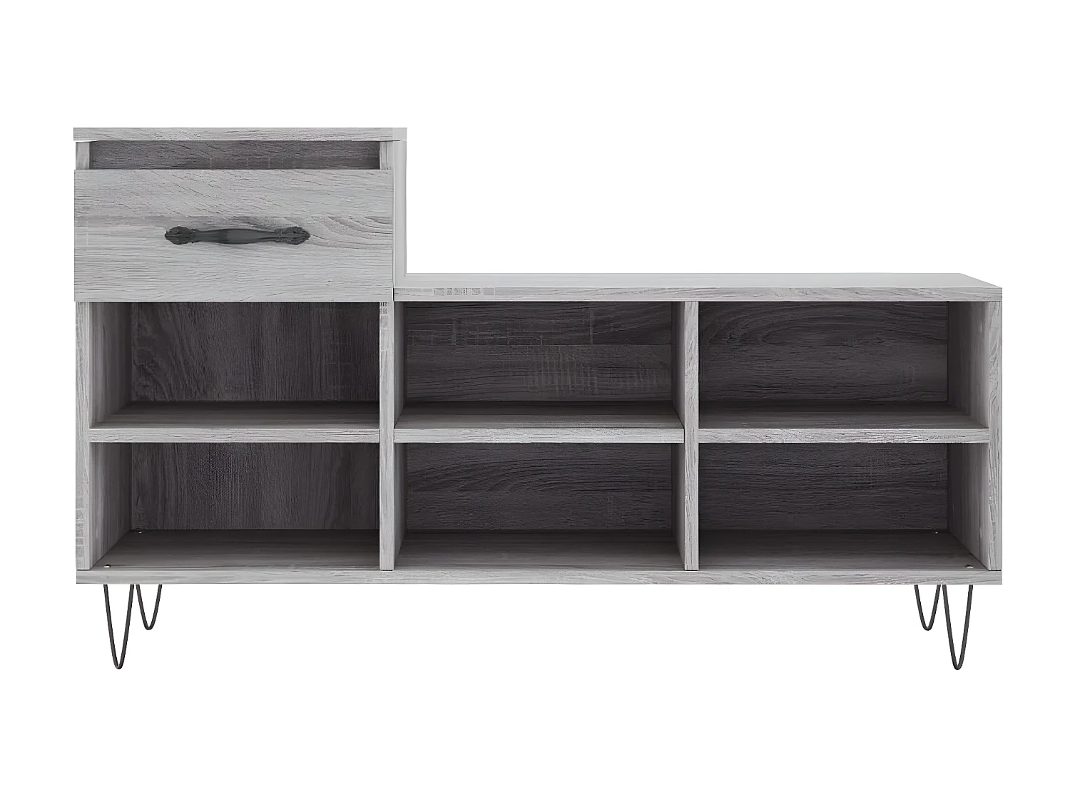 Meuble à chaussures Sonoma gris 102x36x60 cm Bois d'ingénierie WVGQ6560