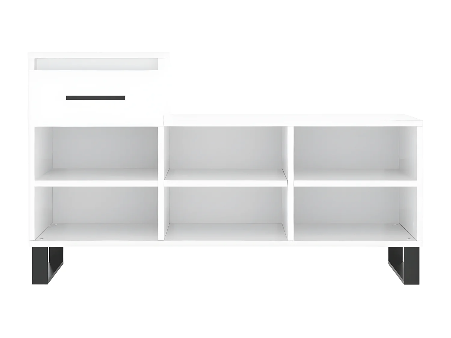 Meuble à chaussure Blanc brillant 102x36x60 cm Bois ingénierie WVGQ8263