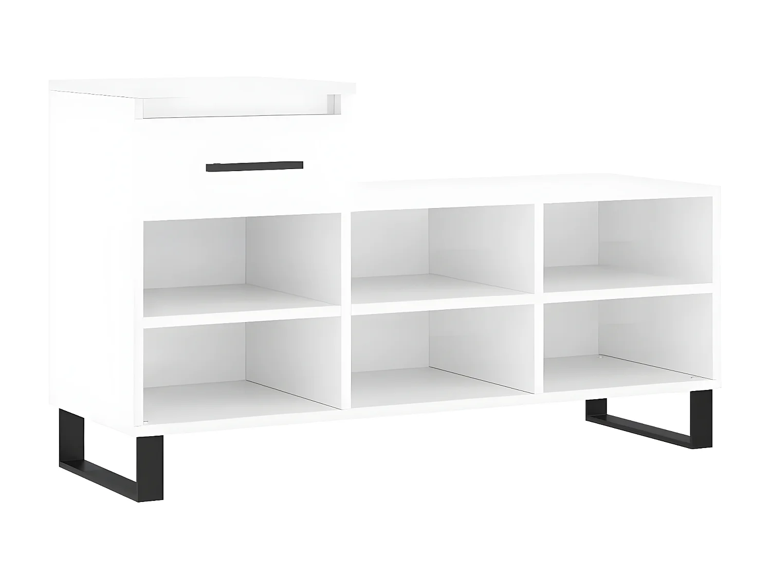 Schoenenkast 102x36x60 cm bewerkt hout hoogglans wit NL176169