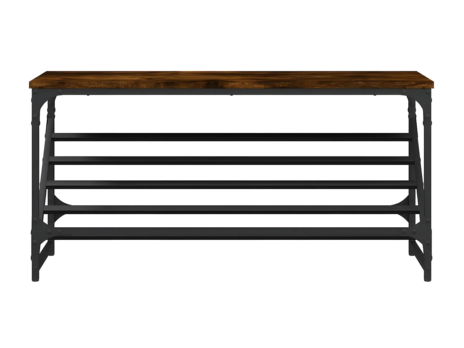 Schoenenrek 90x30x45 cm bewerkt hout gerookt eikenkleurig NL489263