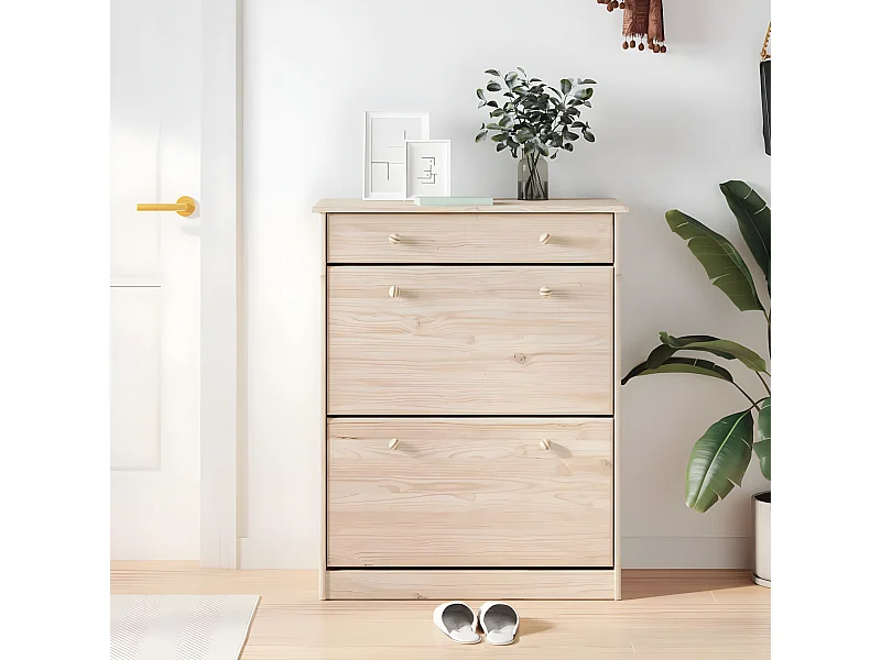 Meuble à chaussures ALTA 77x35x96 cm bois massif de pin WVGQ8191