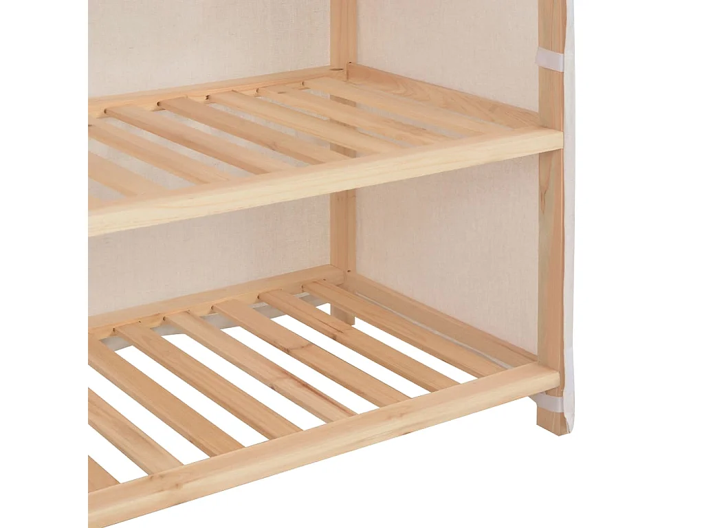 Meuble à chaussures avec housse Blanc 79x40x80 cm  Tissu WVGQ8667