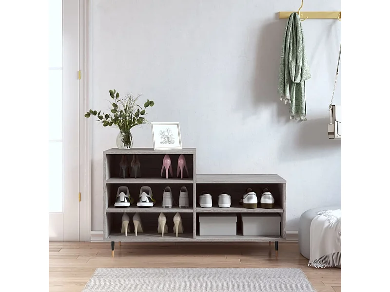 Schoenenkast 102x36x60 cm bewerkt hout sonoma grijs NL683456