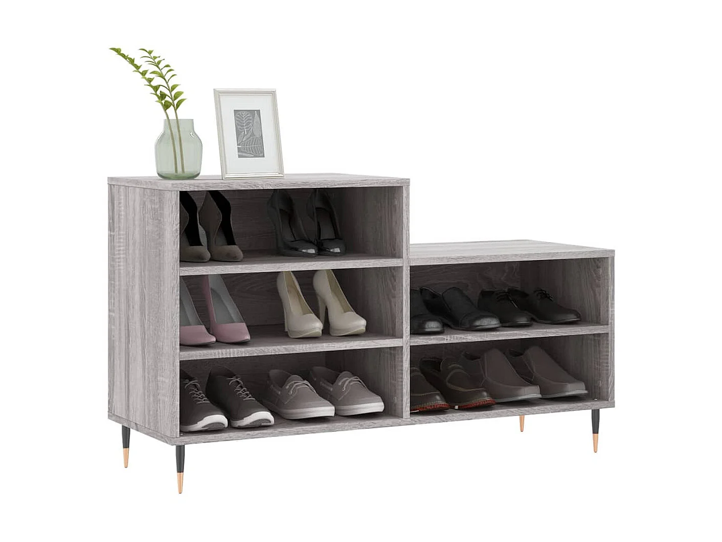 Schoenenkast 102x36x60 cm bewerkt hout sonoma grijs NL683456