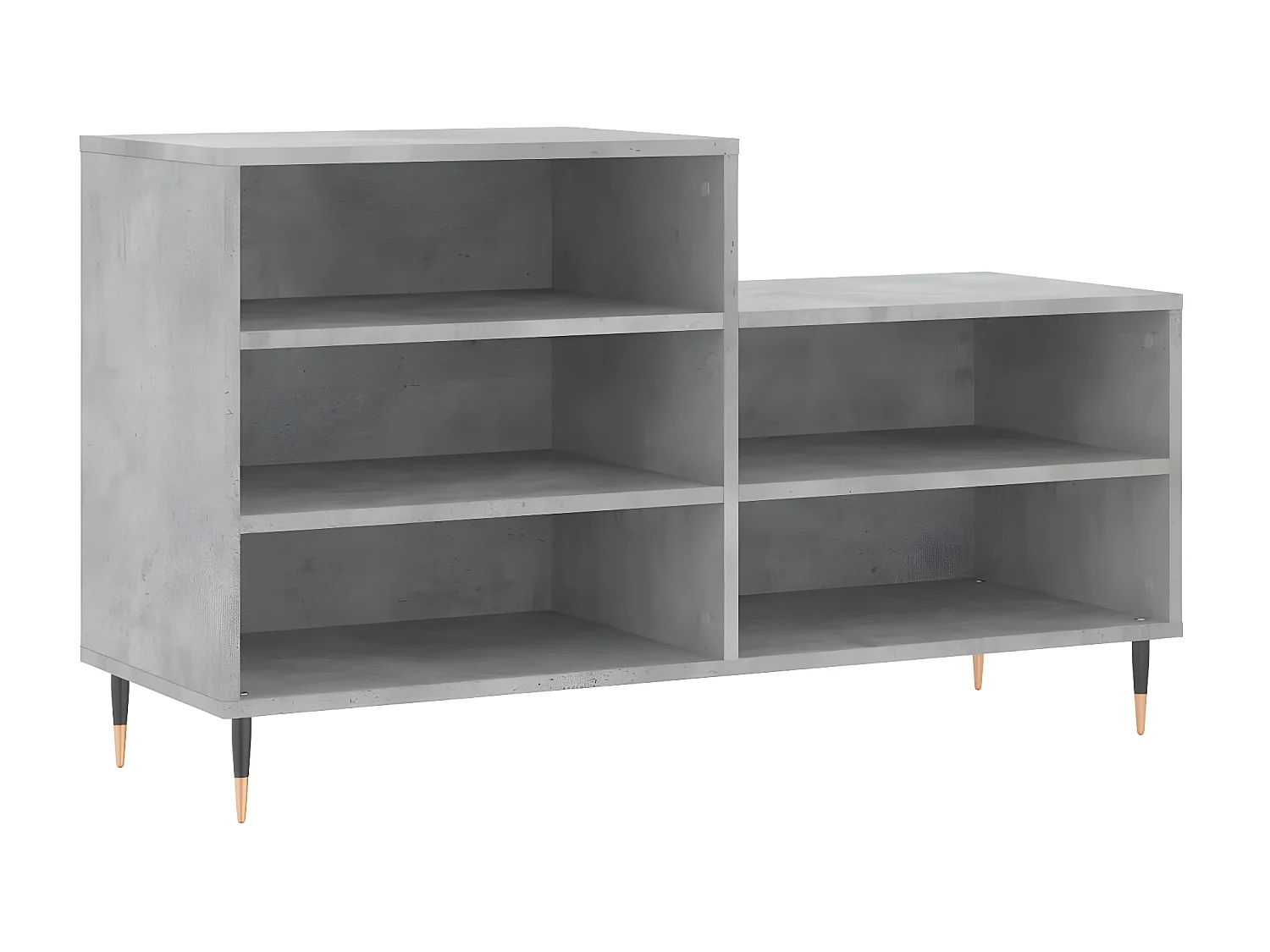 Mueble zapatero madera contrachapada gris hormigón 102x36x60 cm ES824508