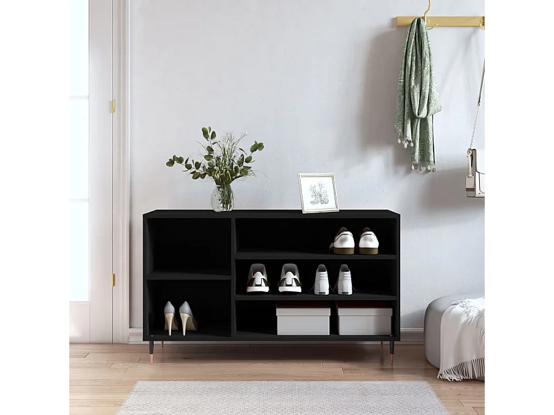 Schoenenkast 102x36x60 cm bewerkt hout zwart NL869090