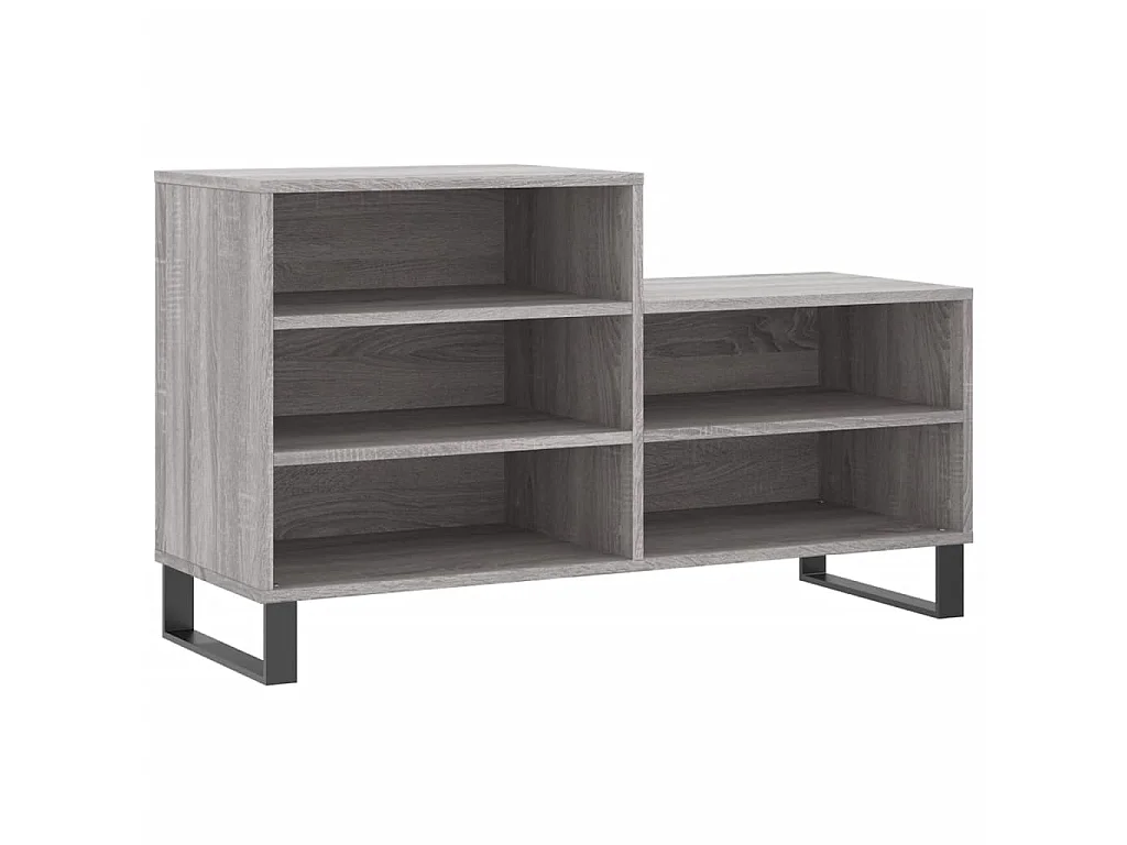 Mueble zapatero madera contrachapada gris Sonoma 102x36x60 cm ES856472