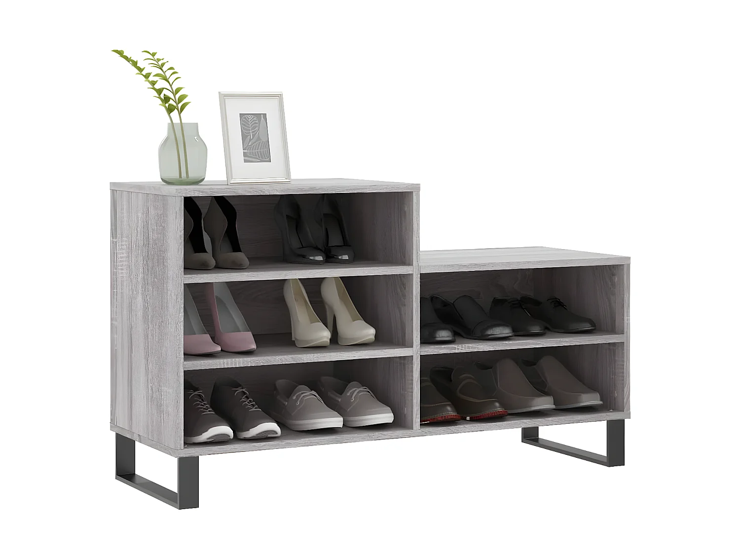 Meuble à chaussures Sonoma gris 102x36x60 cm Bois d'ingénierie WVGQ7795