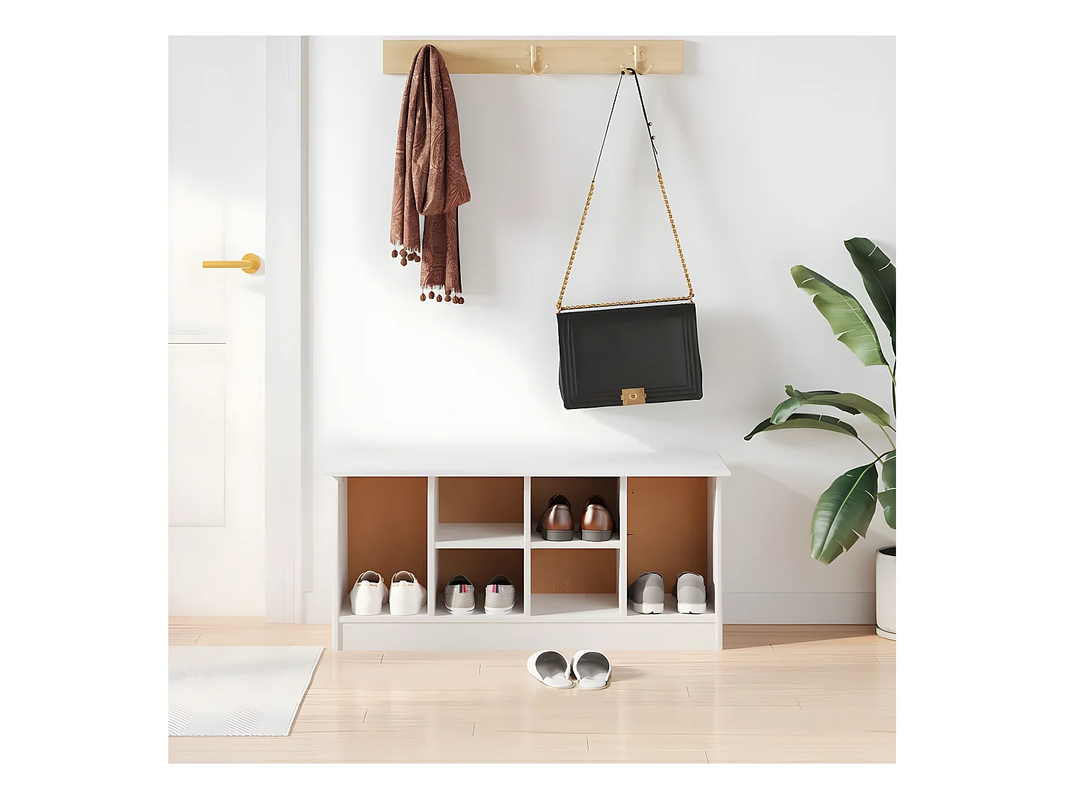 Banc à chaussures ALTA blanc 100x35x45 cm bois massif de pin WVGQ7732