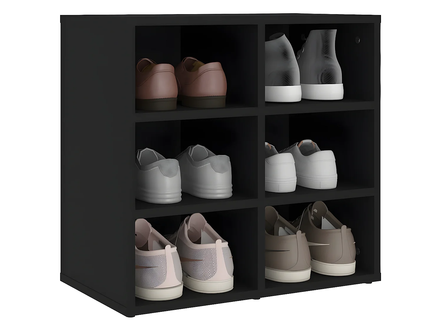 Meuble à chaussures noir 52,5x30x50 cm WVGQ8192