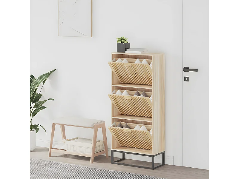 Meuble à chaussures 52x25x120 cm bois d'ingénierie LWT4984