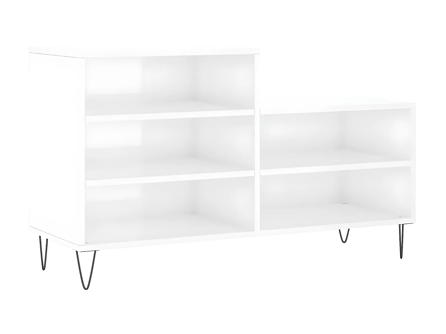 Mueble zapatero madera contrachapada blanco brillo 102x36x60 cm ES666215