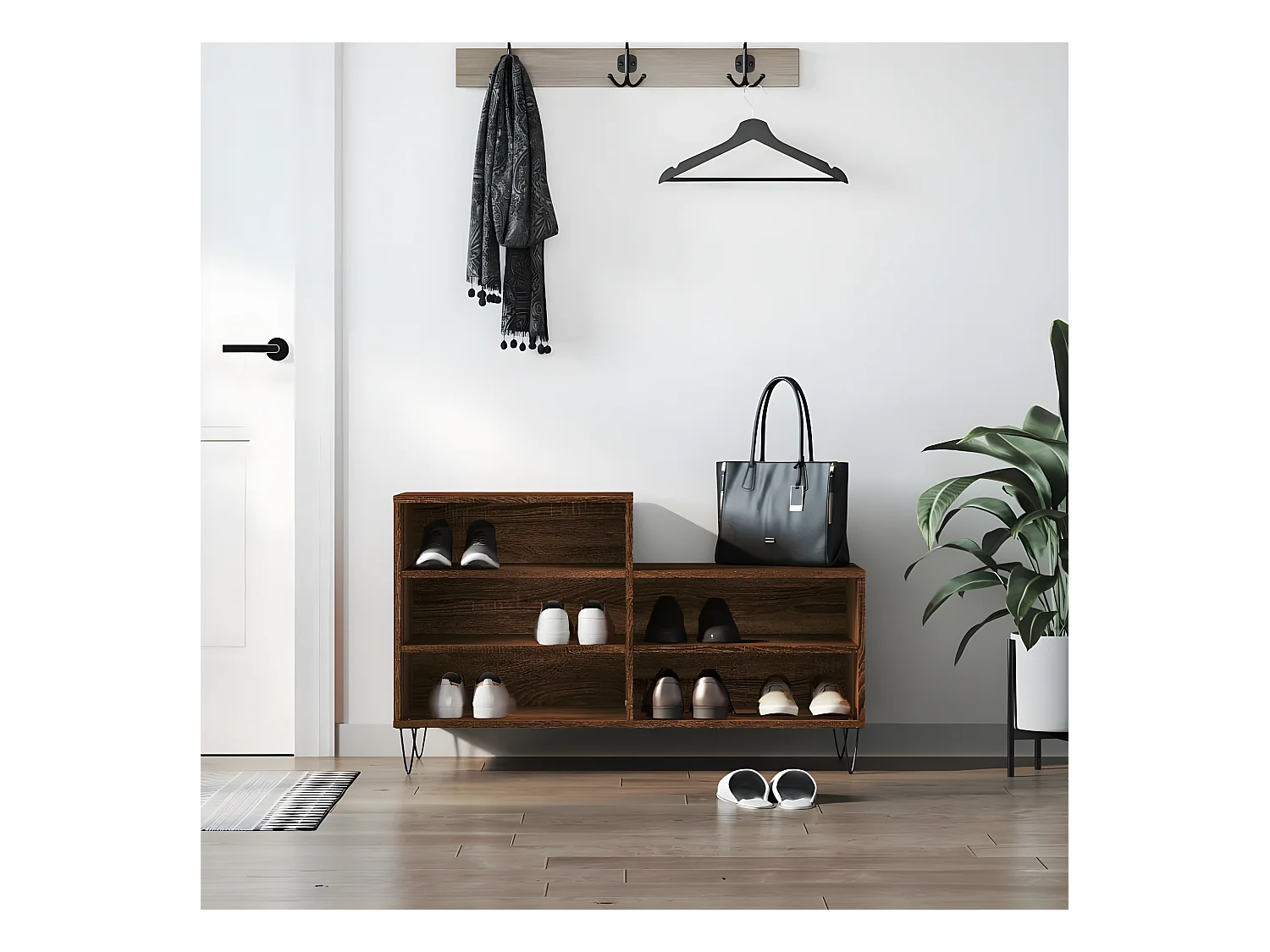 Meuble à chaussures Chêne marron 102x36x60cm Bois d'ingénierie WVGQ4431