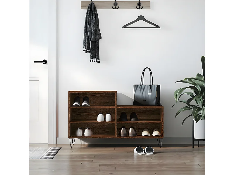 Meuble à chaussures Chêne marron 102x36x60cm Bois d'ingénierie WVGQ4431