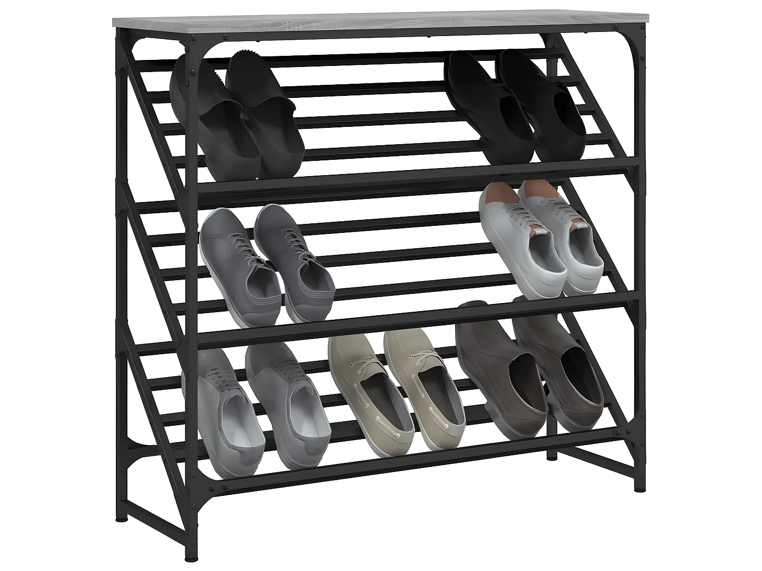 Mueble zapatero madera de ingeniería gris Sonoma 90x30x85 cm ES180046