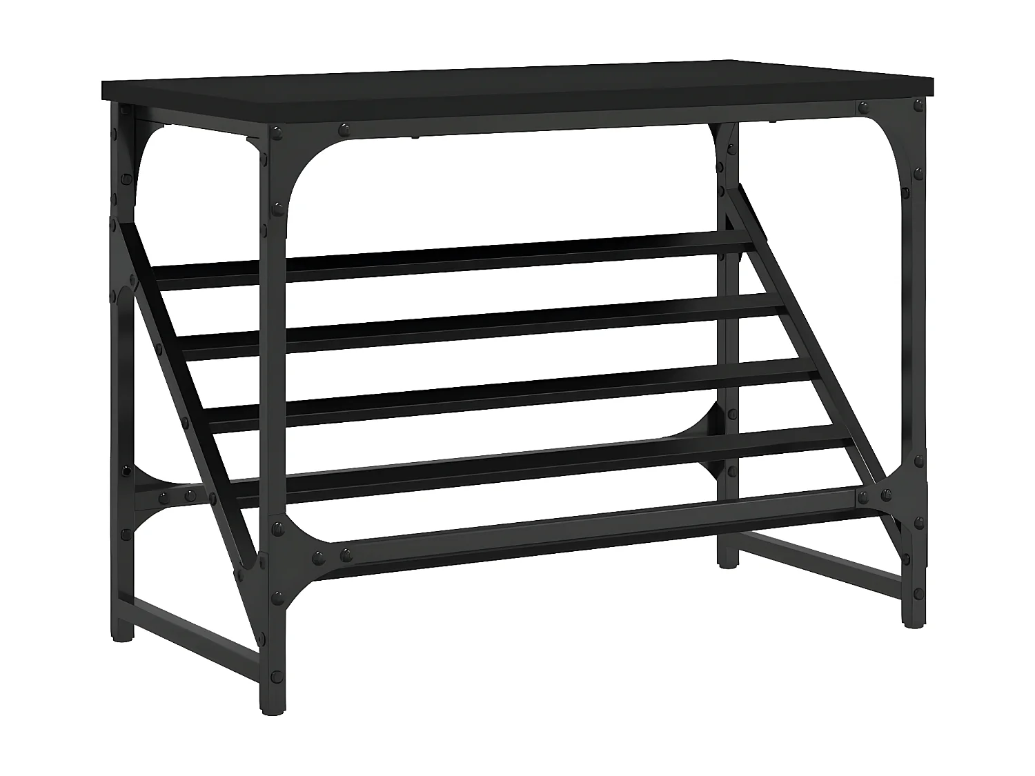 Meuble à chaussures noir 60x30x45 cm bois d'ingénierie WVGQ9538