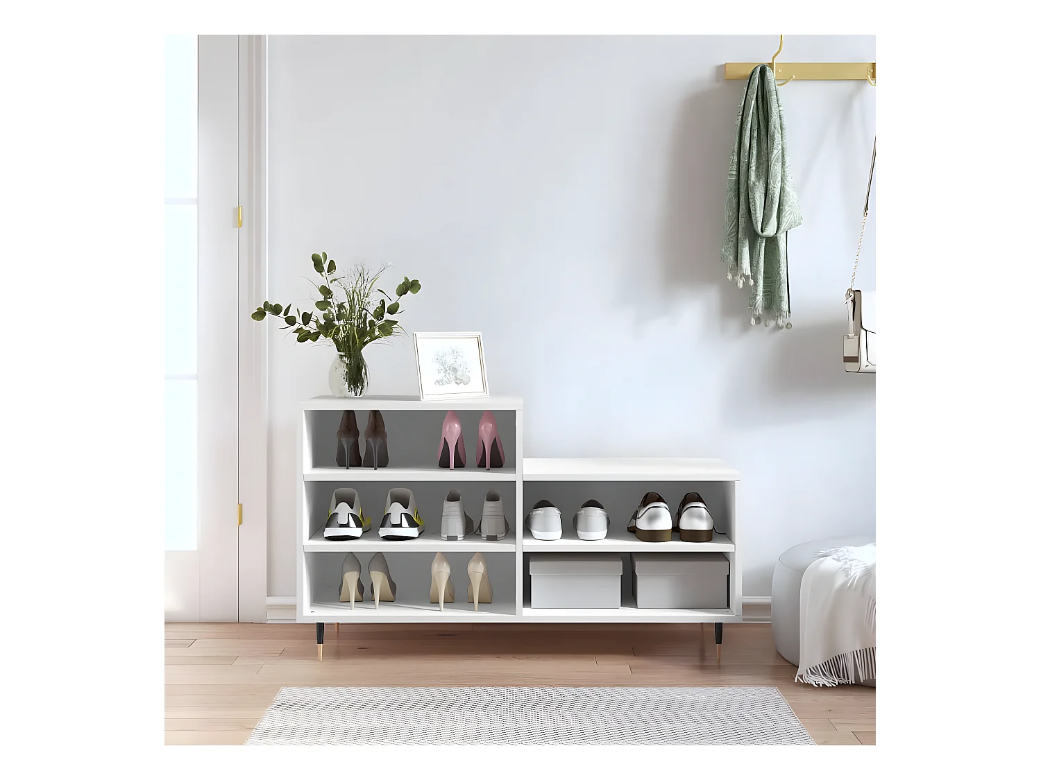 Schoenenkast 102x36x60 cm bewerkt hout wit NL159090