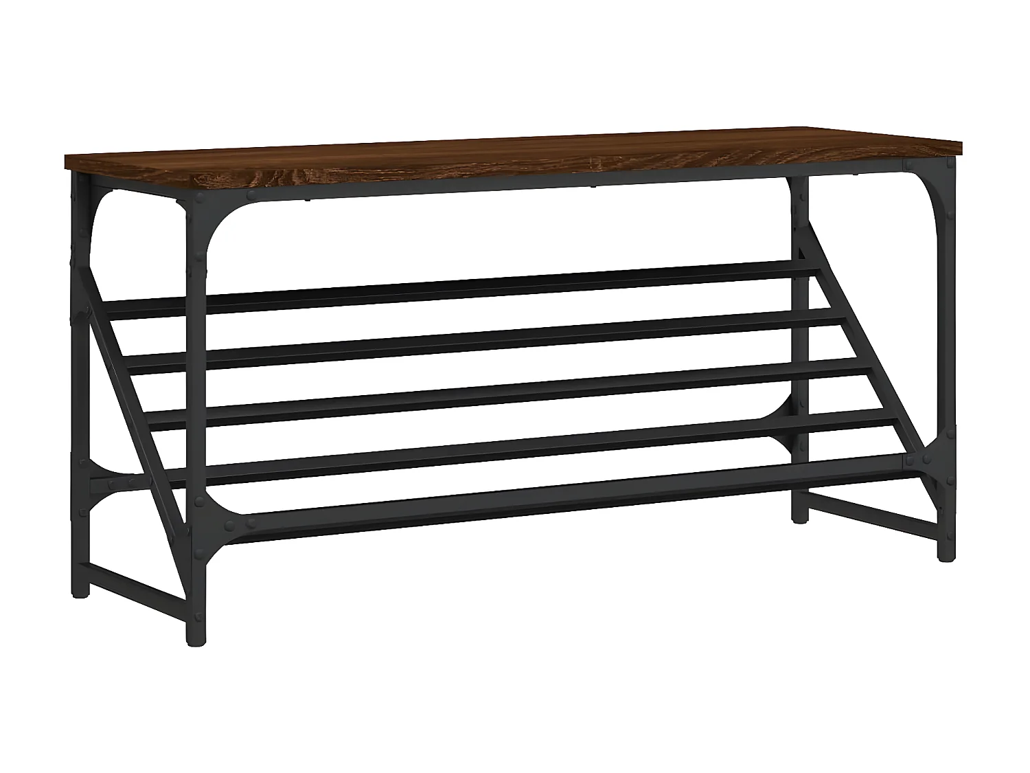 Mueble zapatero madera de ingeniería marrón roble 90x30x45 cm ES866793