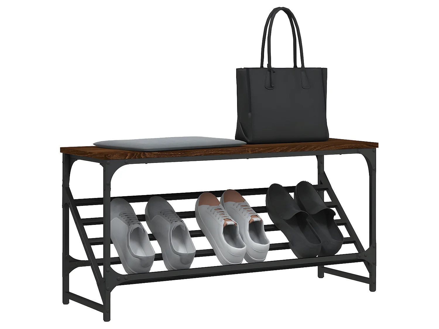 Mueble zapatero madera de ingeniería marrón roble 90x30x45 cm ES866793