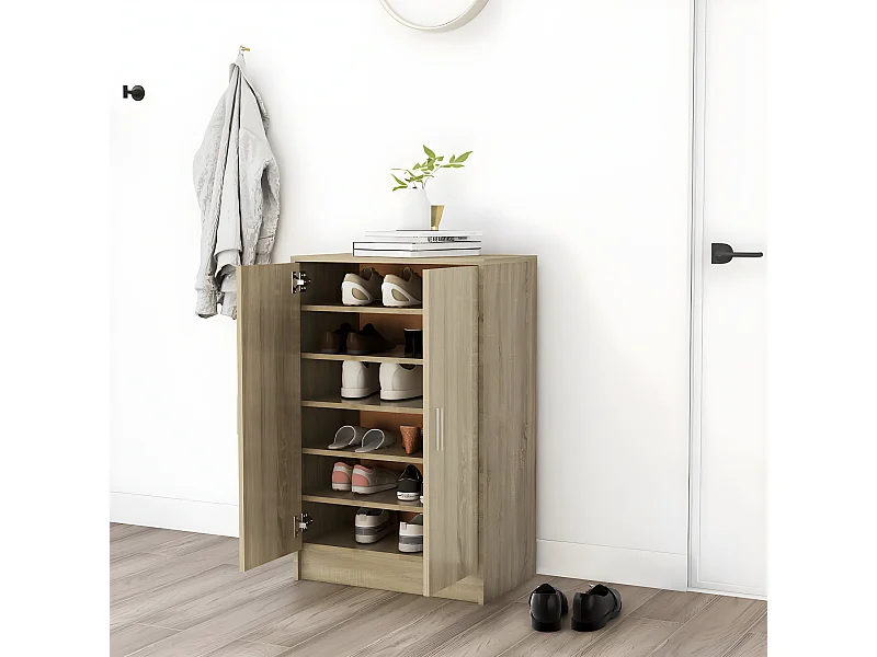 Schuhschrank Schuhregal Sonoma-Eiche 60x35x92 cm Holzwerkstoff -gkd93156