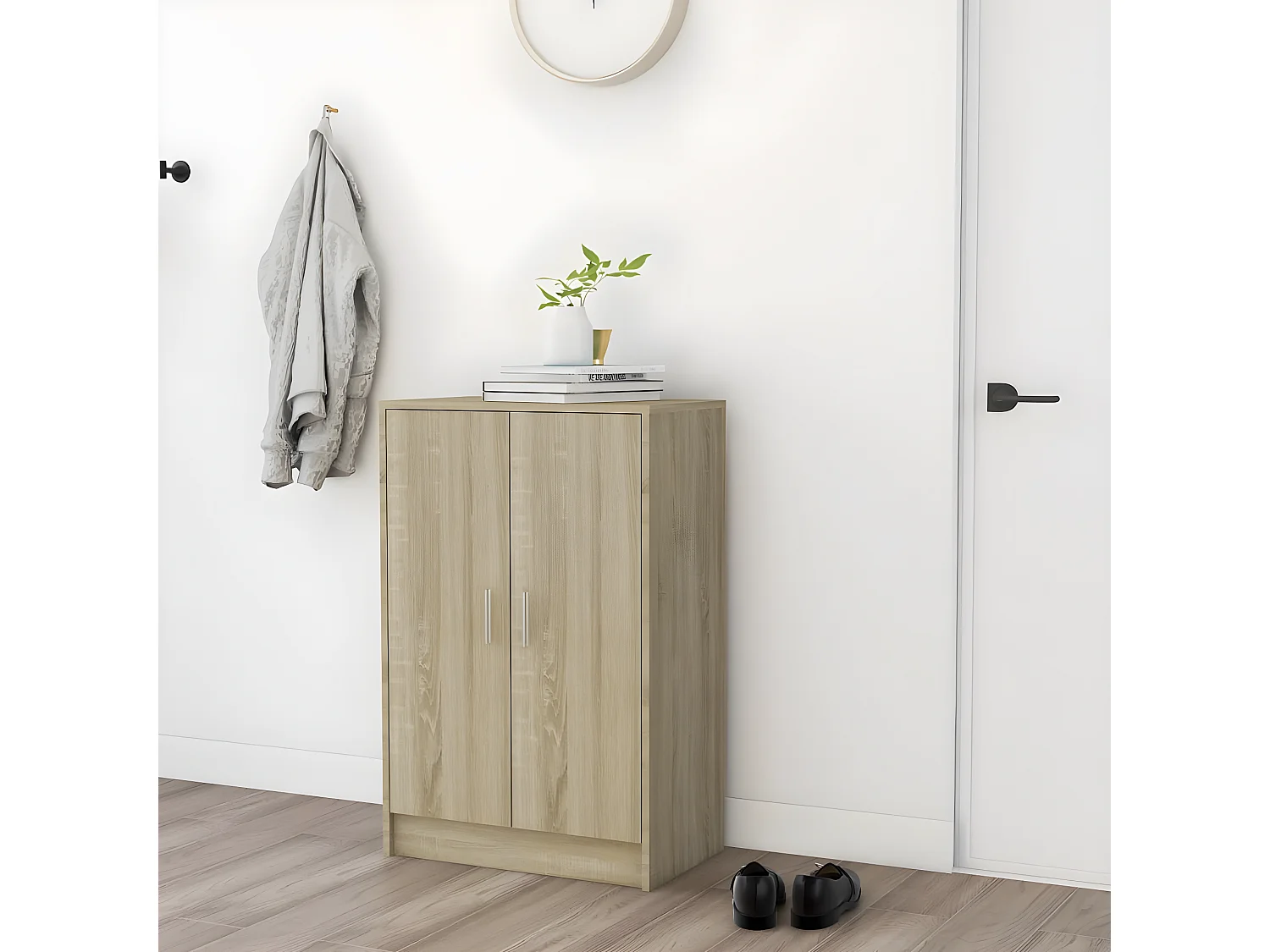 Schuhschrank Schuhregal Sonoma-Eiche 60x35x92 cm Holzwerkstoff -gkd93156