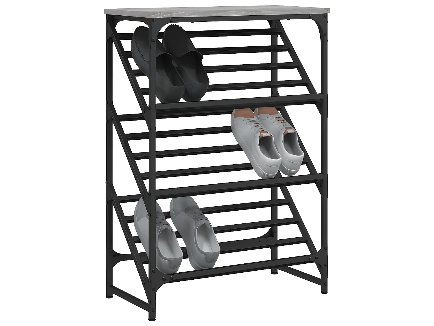 Meuble à chaussures sonoma gris 60x30x85 cm bois d'ingénierie WVGQ1721