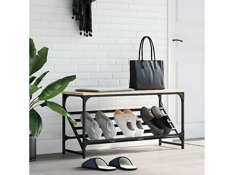 Meuble à chaussures chêne sonoma 90x30x45 cm bois d'ingénierie WVGQ6670