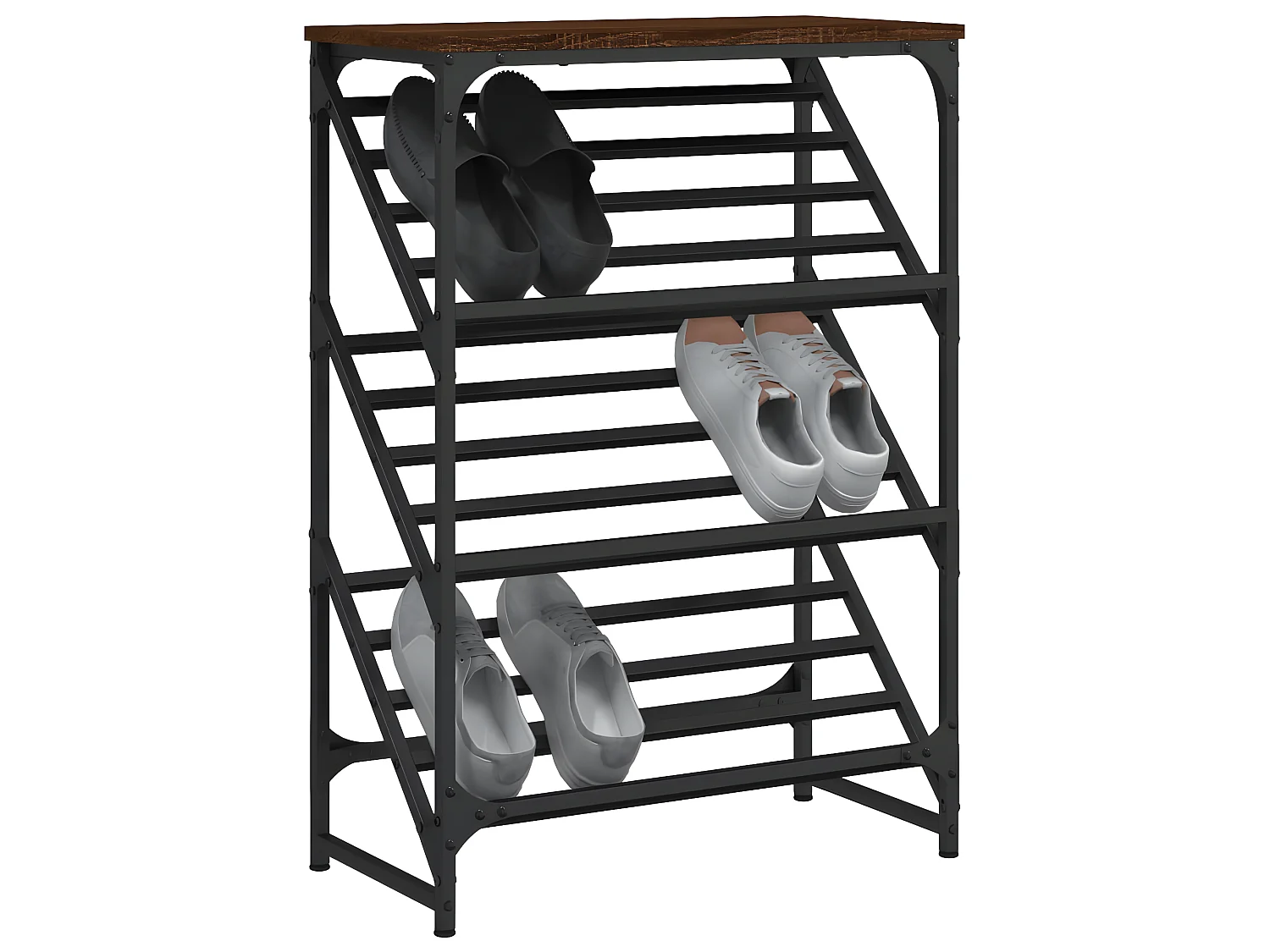 Meuble à chaussures chêne marron 60x30x85 cm bois d'ingénierie WVGQ2206