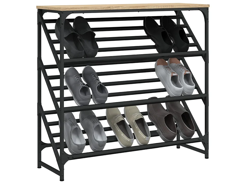 Meuble à chaussures chêne sonoma 90x30x85 cm bois d'ingénierie WVGQ9316