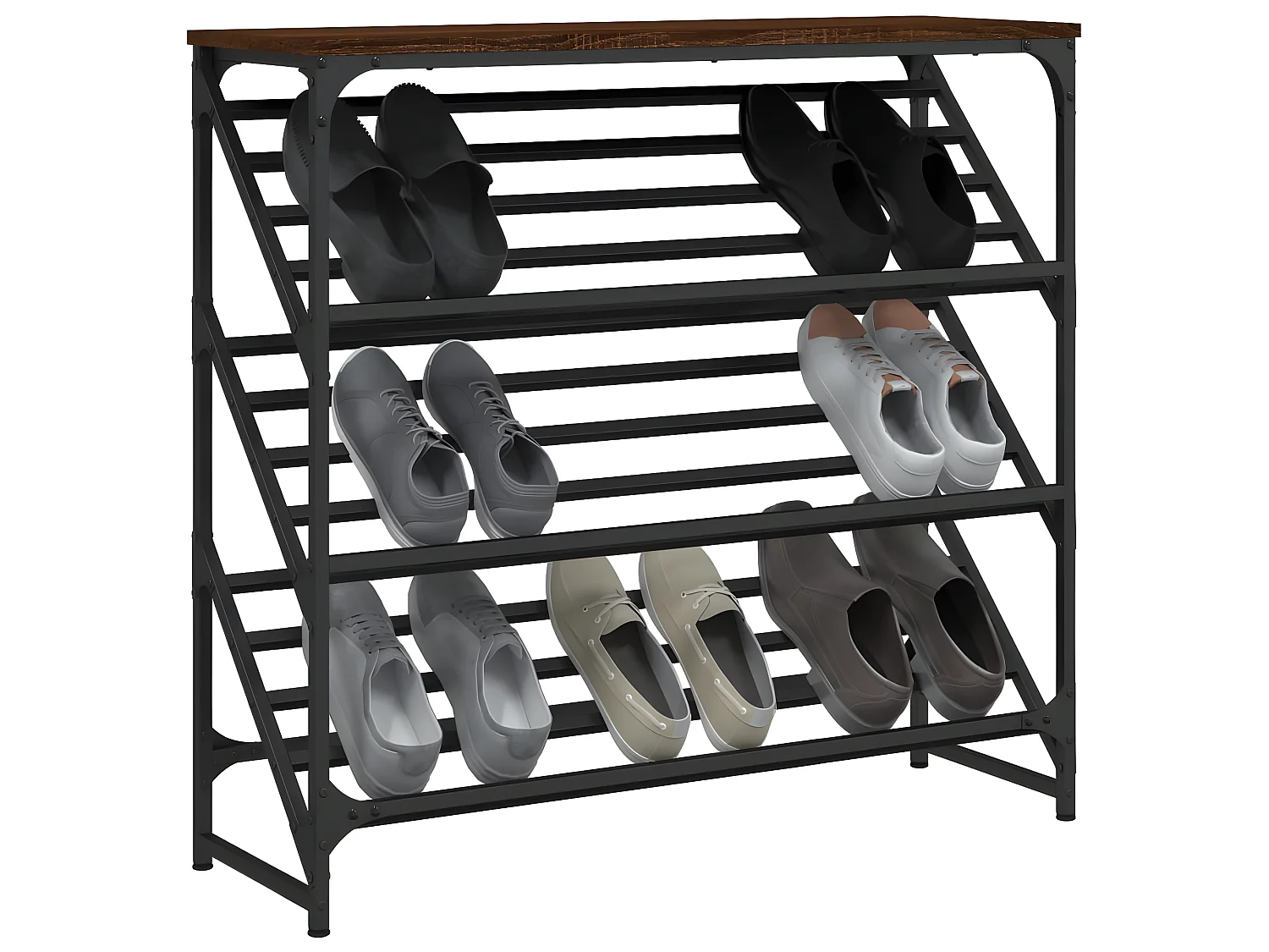 Mueble zapatero madera de ingeniería marrón roble 90x30x85 cm ES222023