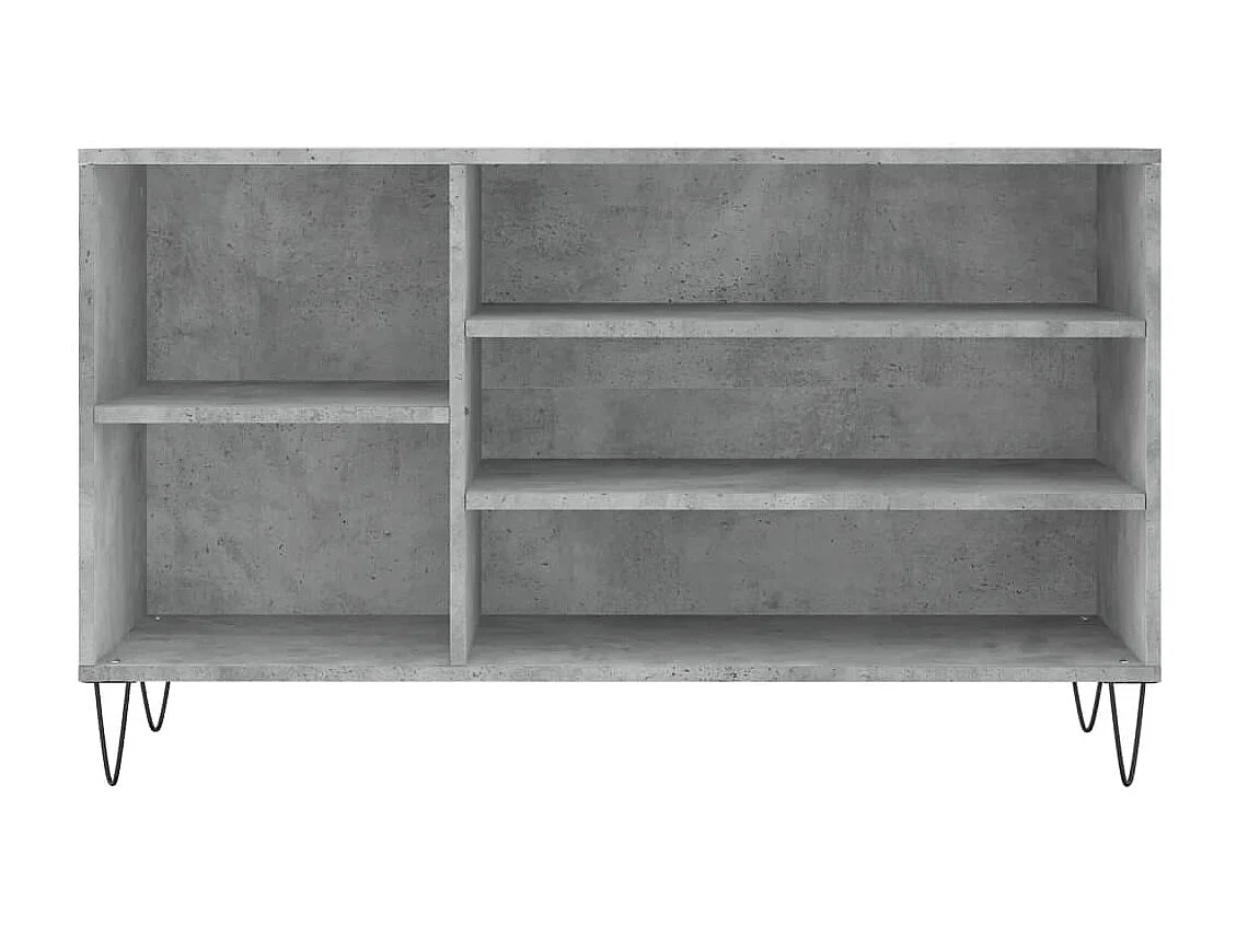 Mueble zapatero madera contrachapada gris hormigón 102x36x60 cm ES726262