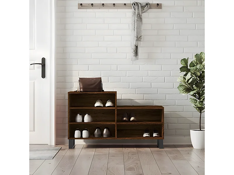 Meuble à chaussures Chêne marron 102x36x60cm Bois d'ingénierie WVGQ6448