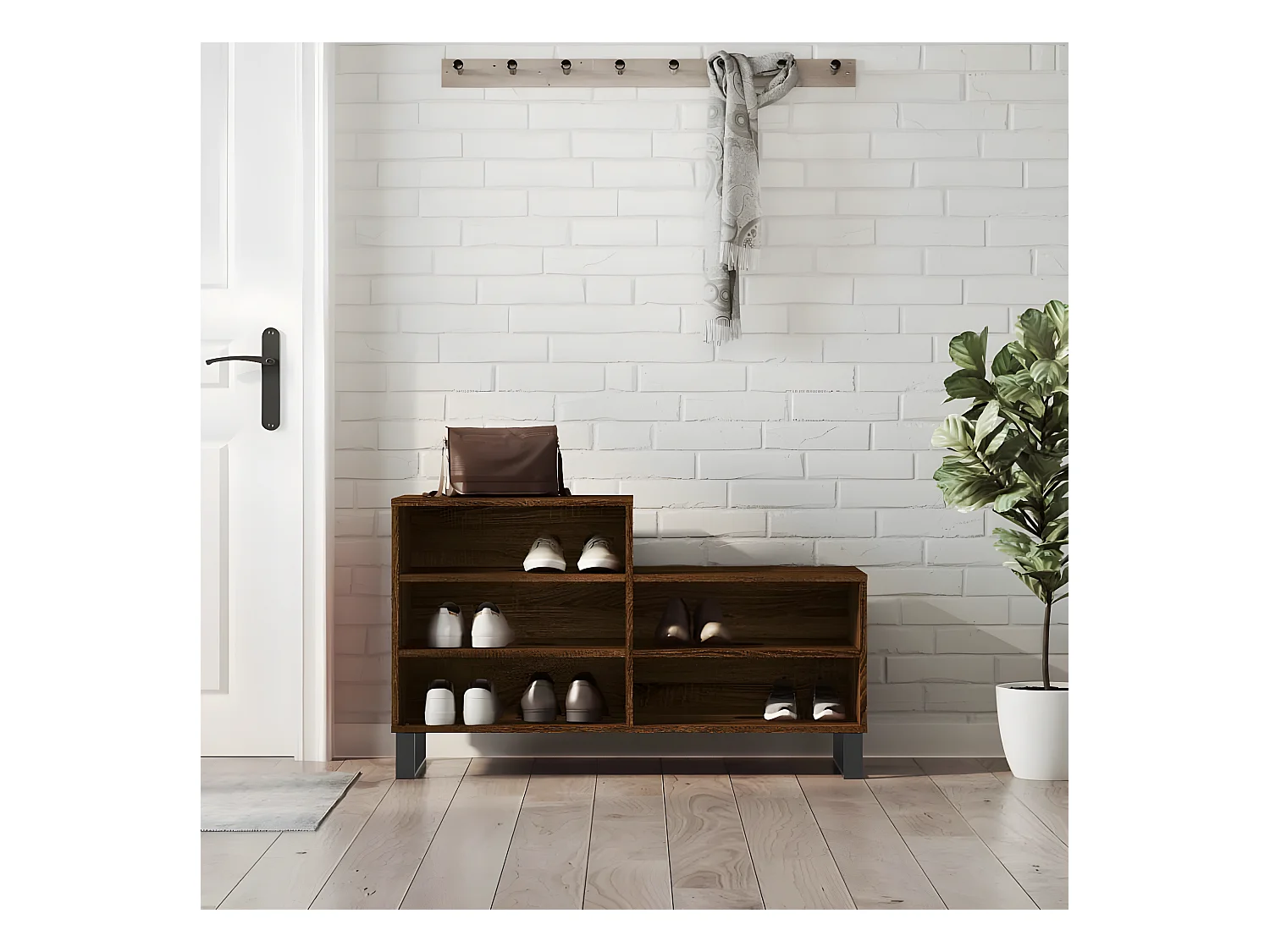 Meuble à chaussures Chêne marron 102x36x60cm Bois d'ingénierie WVGQ6448