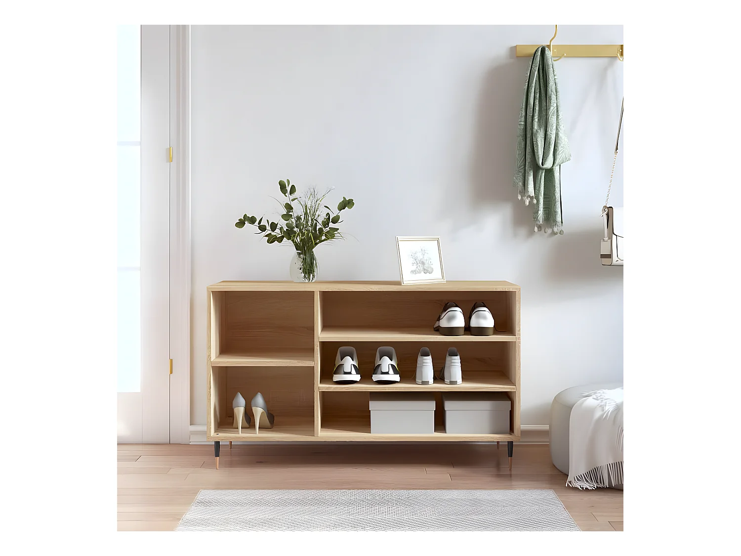 Meuble à chaussures Chêne sonoma 102x36x60cm Bois d'ingénierie WVGQ5602