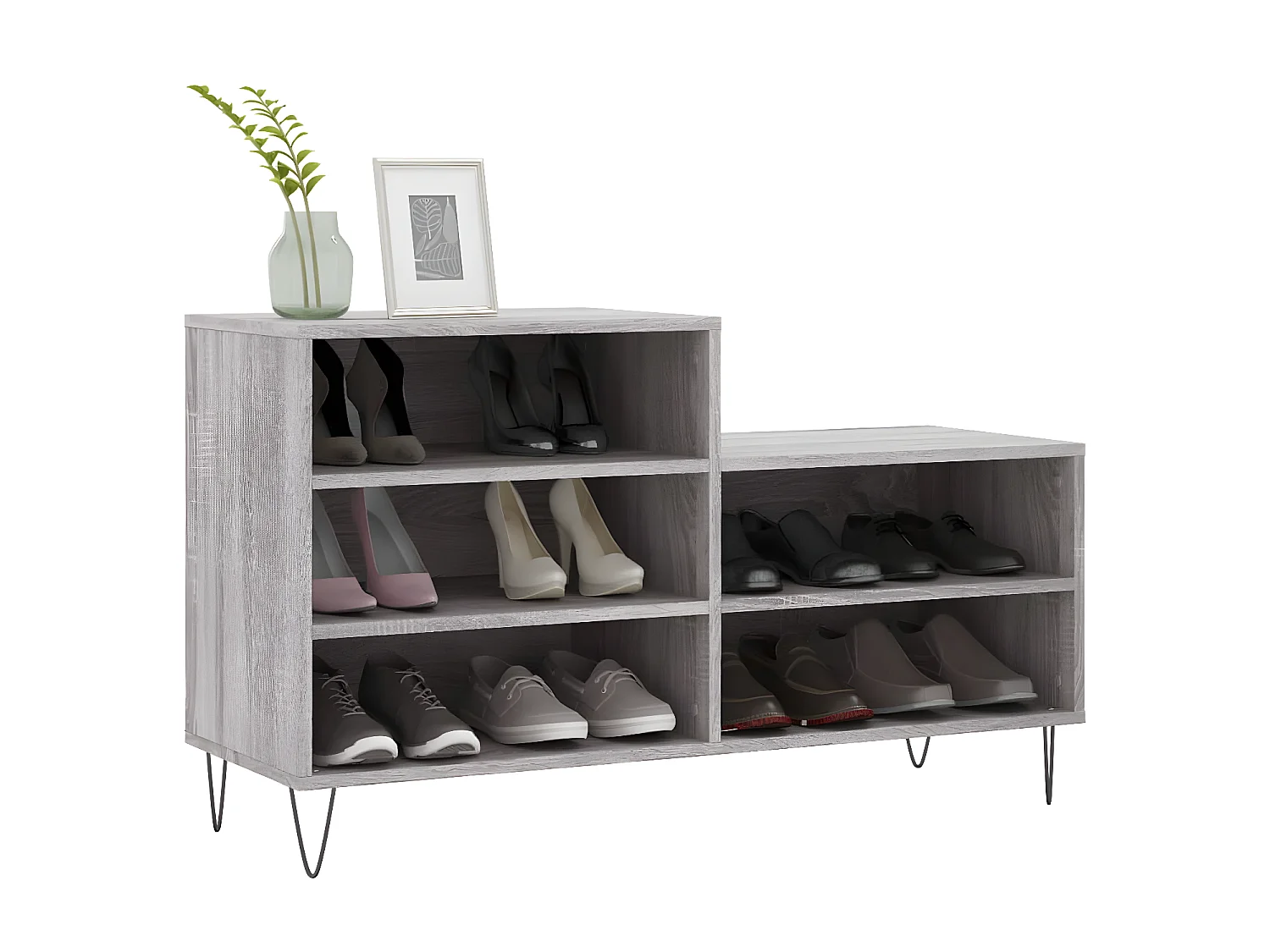 Meuble à chaussures Sonoma gris 102x36x60 cm Bois d'ingénierie WVGQ1558