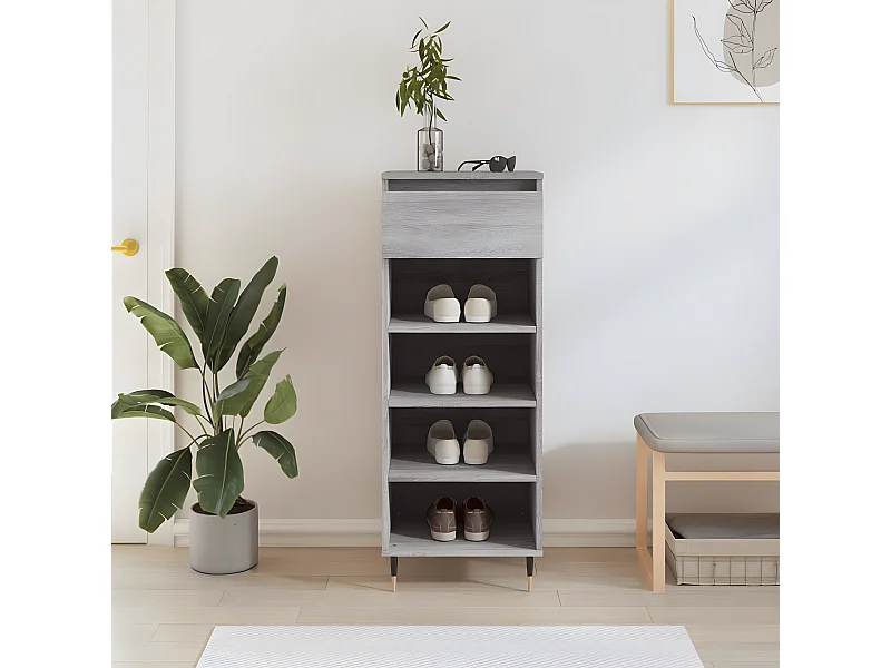 Meuble à chaussures Sonoma gris 40x36x105 cm Bois d'ingénierie WVGQ5851